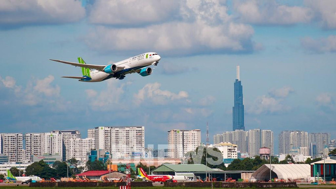 越竹航空公司的飞机。图自越通社 越南各家航空公司航班准点率处在较高水平 ảnh 1