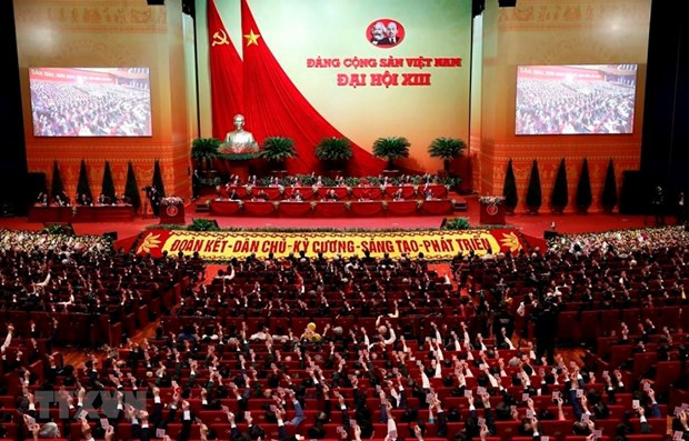 越南共产党第十三次全国代表大场景 图自越通社 越共十三大:南非政党政要高度关注越共十三大 ảnh 1
