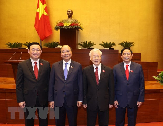 越南党和国家领导。图自越通社 墨西哥高度评价越南健全领导班子 ảnh 1