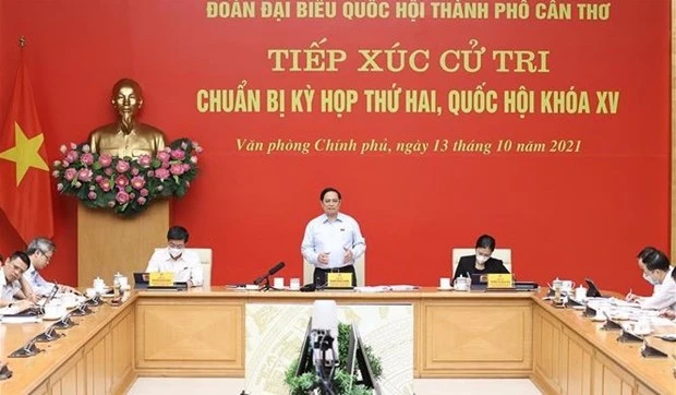 越南政府总理范明政接待芹苴市选民