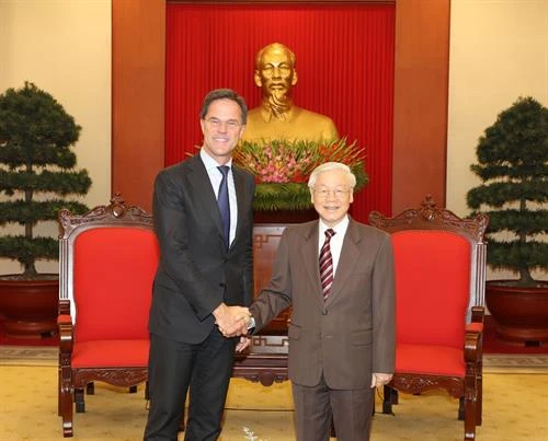 越共中央总书记、国家主席阮富仲会见荷兰首相马克·吕特