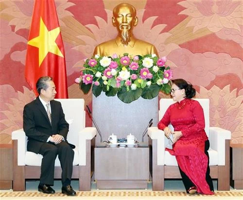 越南国会主席阮氏金银会见中国驻越大使熊波