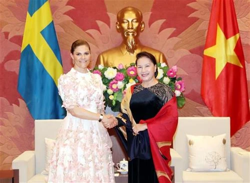 阮氏金银会见瑞典女王储维多利亚