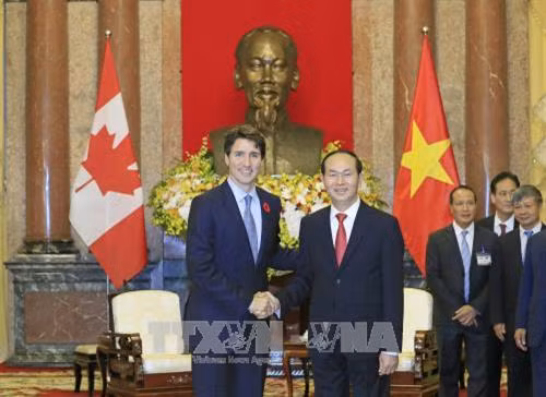 国家主席陈大光会见加拿大总理特鲁多