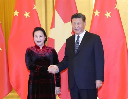 越南国会主席阮氏金银会见中共中央总书记、国家主席习近平