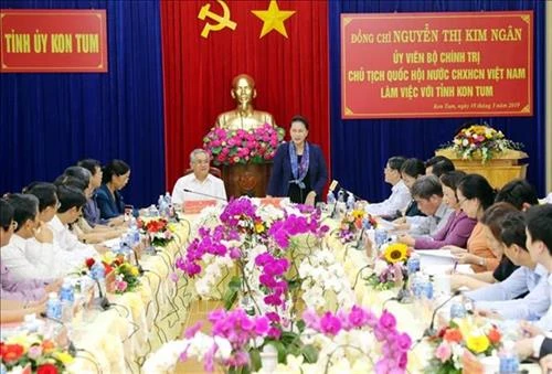 国会主席阮氏金银赴昆嵩省调研