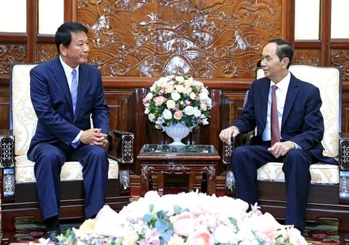 国家主席陈大光会见越日关系特别大使杉良太郎