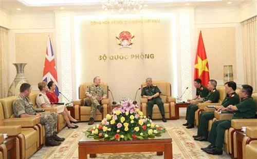 阮志咏上将会见英国驻越大使馆国防武官