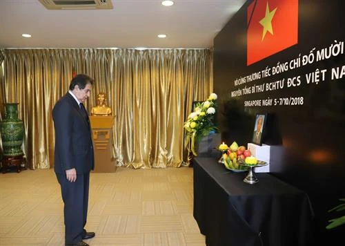 越南驻世界各国大使馆举行原越共中央总书记杜梅吊唁仪式