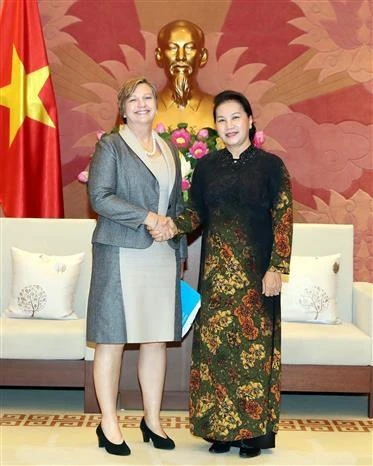 越南国会主席阮氏金银会见联合国儿童基金会驻越首席代表