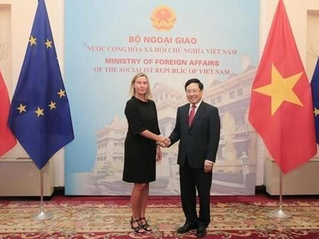 越南政府副总理兼外长范平明与欧洲委员会副主席举行会谈