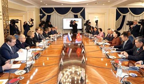 越南国会主席阮氏金银与俄罗斯联邦委员会主席举行会谈