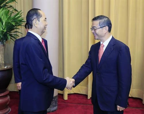越南国家主席陈大光会见中国最高人民法院院长周强