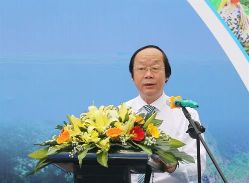 越南自然资源与环境部副部长武俊仁发表讲话。图自 越通社