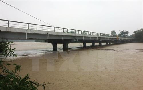 第十二号台风暴雨使水位上升。（图片来源：越通社）