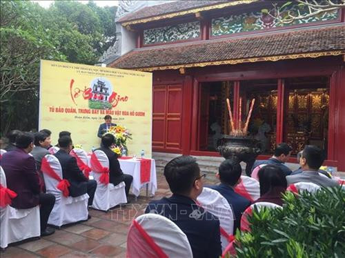 还剑湖巨龟标本转交、展示仪式场景 图自越通社 还剑湖巨龟标本转交、展示仪式场景 图自越通社