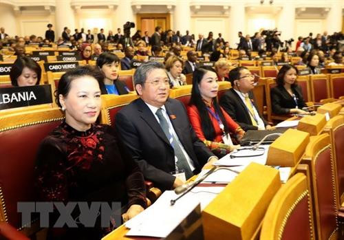 资料图：越南国会主席阮氏金银。图自越通社