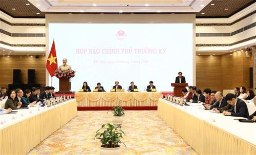 新闻发布会场景。图自越通社 新闻发布会场景。图自越通社