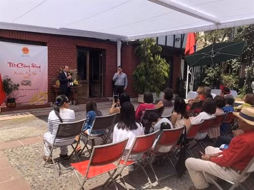 在智利举行的2019年迎春见面会。图自越通社 在智利举行的2019年迎春见面会。图自越通社