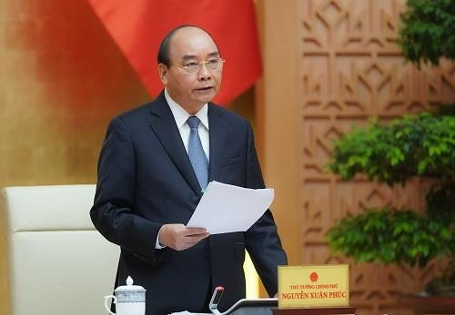 阮春福在会议上发表讲话。图自越通社