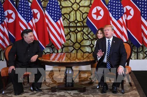 美国总统特朗普与朝鲜最高领导人金正恩。图自越通社