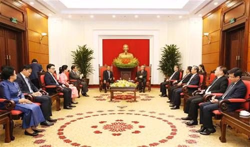 会见场景。图自越通社