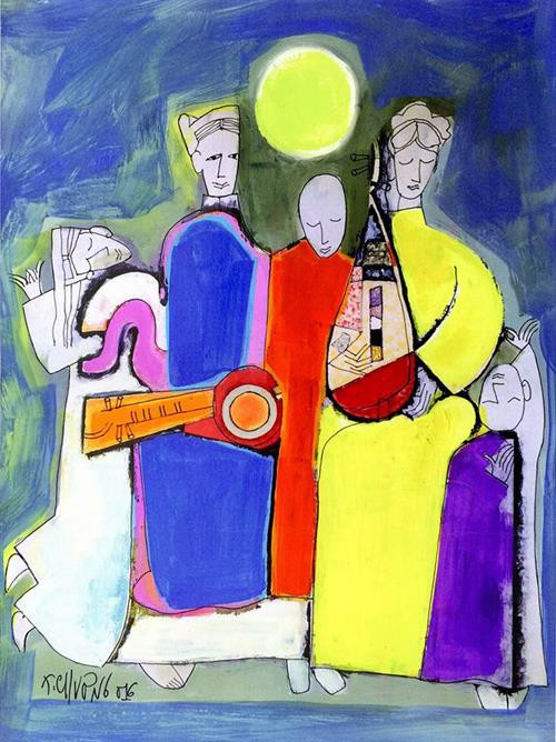 成章作者的《翘传》画作。（图片来源：因特网）