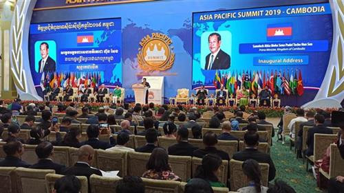 2019年亚太首脑会晤场景。图自越通社 2019年亚太首脑会晤场景。图自越通社