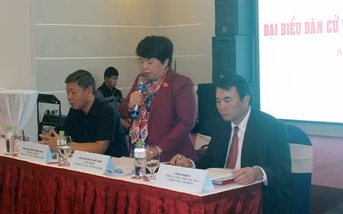 国会常委会委员、国会社会问题委员会主任阮翠英在研讨会上发言。图自林同省政府门户网站 国会常委会委员、国会社会问题委员会主任阮翠英在研讨会上发言。图自林同省政府门户网站