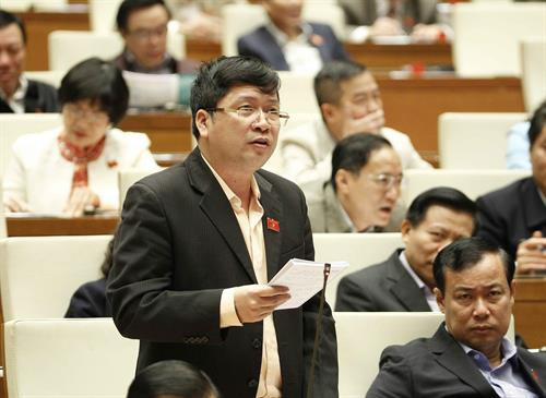 薄辽省国会代表在会上发表讲话。（图片来源：越通社）