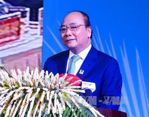 阮春福在开幕式上发表讲话。（图片来源：越通社）