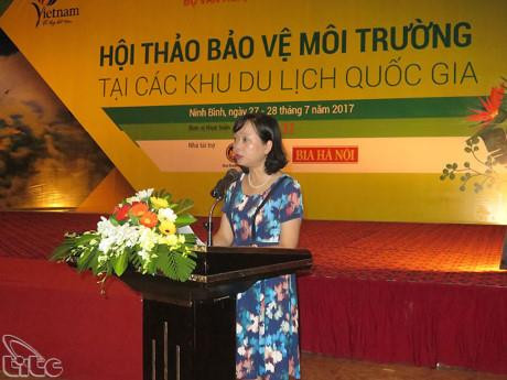 旅游总局副总局长阮氏青香在会上发表讲话。（图片来源：因特网）