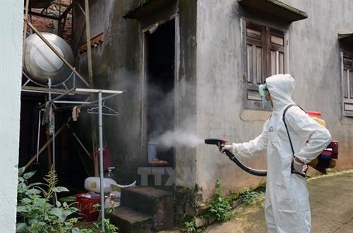 医务人员进行喷药驱蚊。（图片来源：越通社）