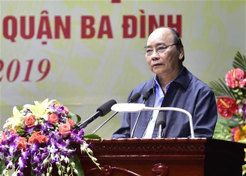 阮春福在活动上发表讲话。图自越通社 阮春福在活动上发表讲话。图自越通社