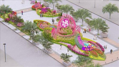 2019己亥年春节阮惠花街效果图。图自越通社