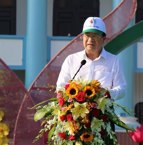 越南政府副总理郑廷勇在仪式上发表讲话。图自越通社