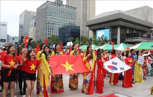 2019年韩国越南文化节吸引成千上万人前来参加。图自越通社