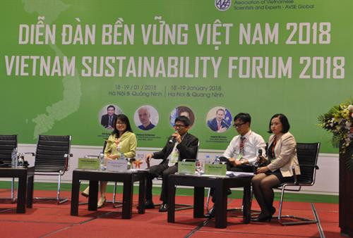 参加2018年越南可持续发展论坛的专家。（图片来源：baoquangninh.com.vn）