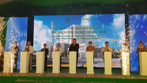 北宁高新技术垃圾焚烧发电厂动工仪式。图自https://baotainguyenmoitruong.vn