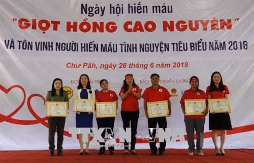 “高原红色献血”节在嘉莱省举行。（图片来源：越通社）