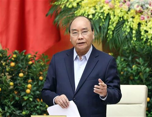 越南政府总理阮春福在1月份政府例行会议上做结论。图自越通社 越南政府总理阮春福在1月份政府例行会议上做结论。图自越通社