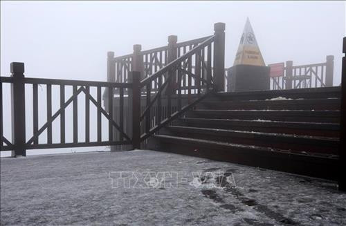 越南老街省番西邦峰1-2摄氏度居然下雪。图自越通社 越南老街省番西邦峰1-2摄氏度居然下雪。图自越通社