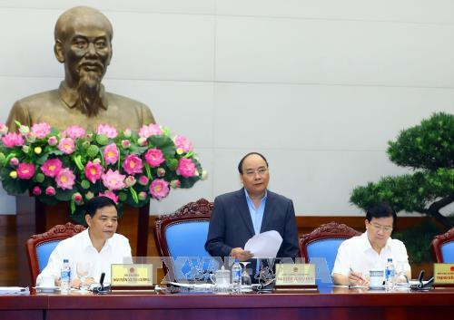 阮春福在会上发言。（图片来源：越通社）