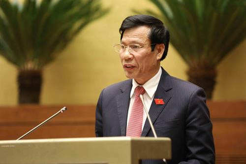 越南文化体育与旅游部部长阮玉善在会上发表讲话。（图片来源：越通社）