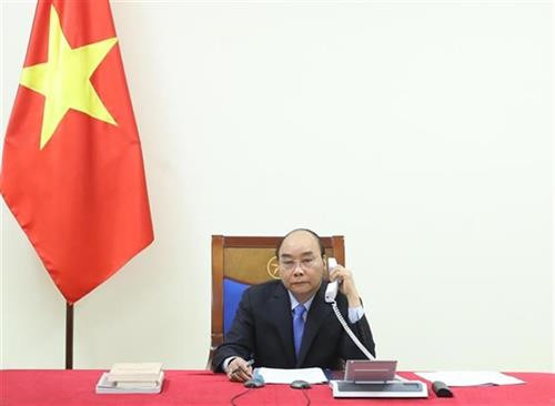 越南政府总理阮春福与印度总理就新冠肺炎疫情防控合作通电话。图自越通社