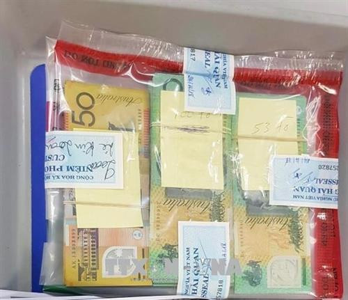 新山一海关查获藏匿未报关的巨额外币。（图片来源：越通社）