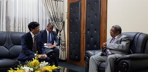 黎辉黄拜会了马达加斯加国民议会议长沃•拉库图拉（Rakotovao Rivo）。 图自越通社