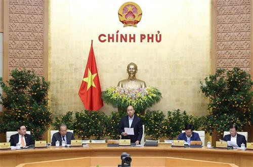 阮春福在会议上发表讲话。图自越通社