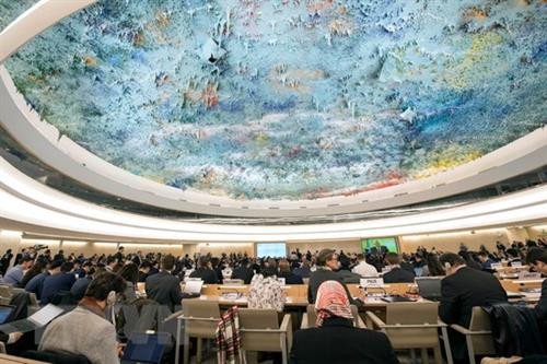 联合国人权理事会第37次会议闭幕式场景。（图片来源：越通社）