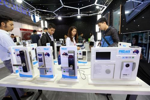 2019年越南建材及建筑机械展一个展区。图自越通社
